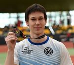 Joshua Stallbaum gewinnt in der Halle die Silbermedaille bei den Deutschen Meisterschaften 2024 in Dortmund